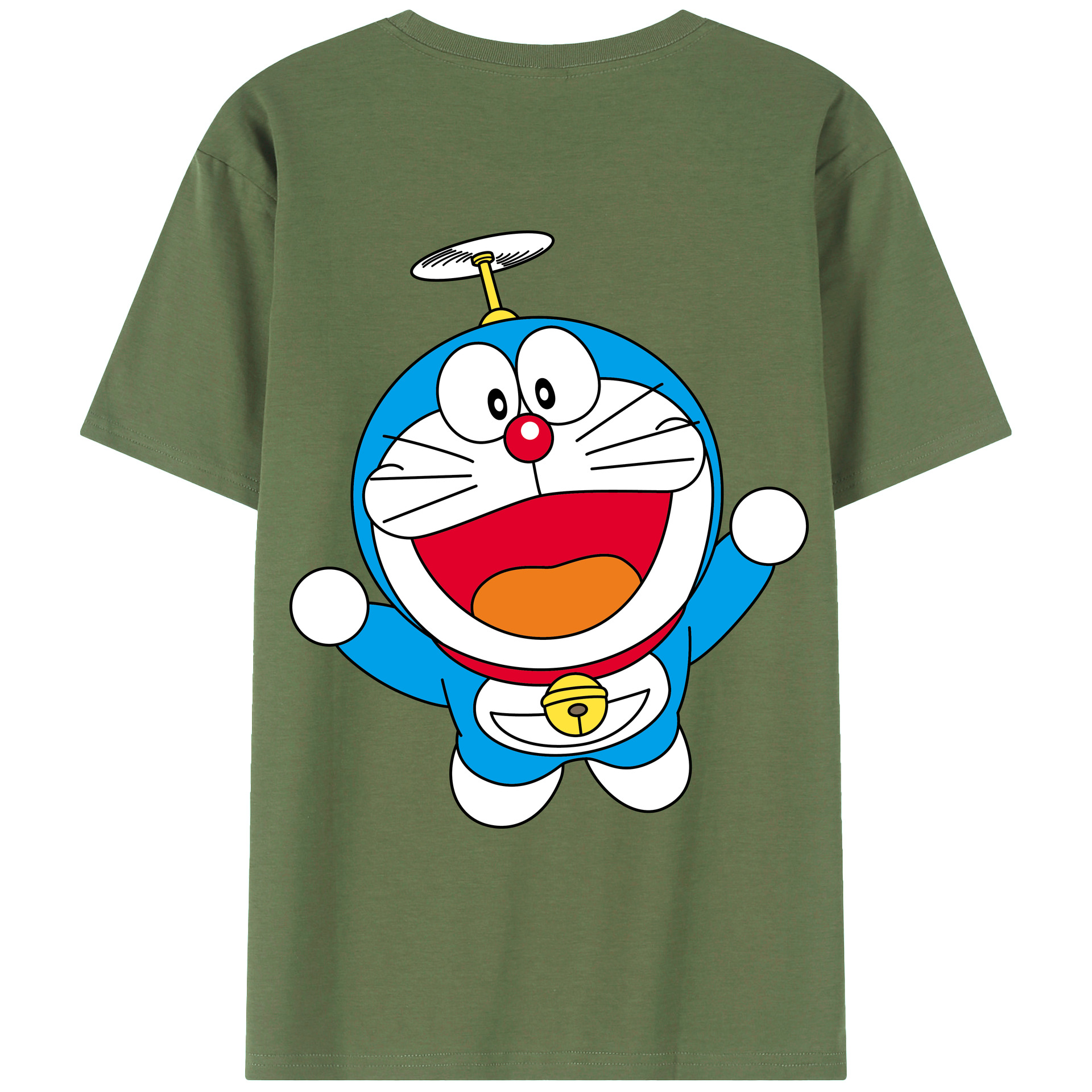 （画像用） ドラえもん Doraemon 綿100％ メンズ半袖Tシャツ（バックプリント） 通気性